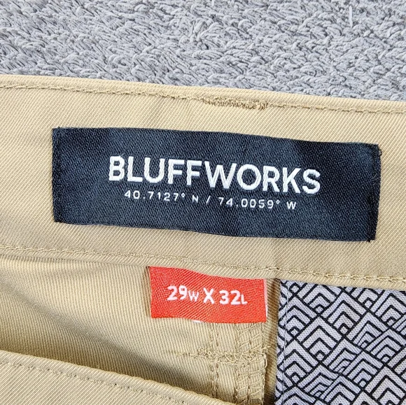 BLUFFWORKS Ascender Performance Chino Pants Khaki Tan 31 x 31 - Picture 9 of 9